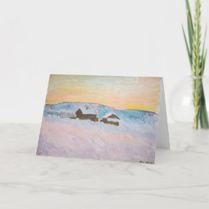 Carte Claude Monet - Paysage de Norvège, Maisons Bleues