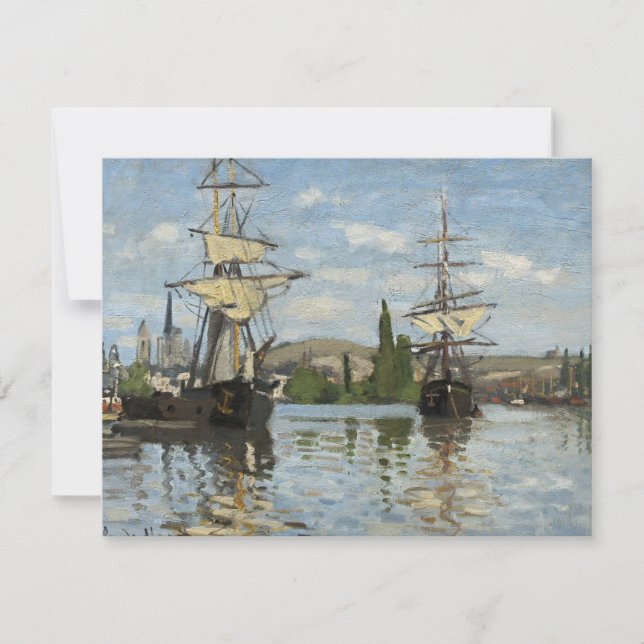 Carte Claude Monet Ships on the Seine River Travel Art (Devant)