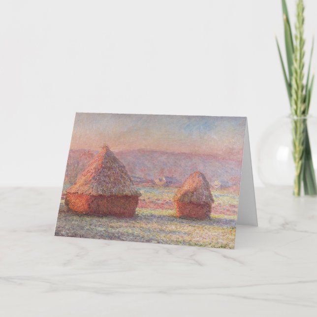 Carte Claude Monet White Frost Sunrise (Haystacks) (Devant)