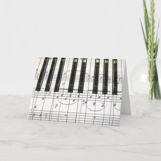 Carte Clavier de piano et notes musicales (Devant)