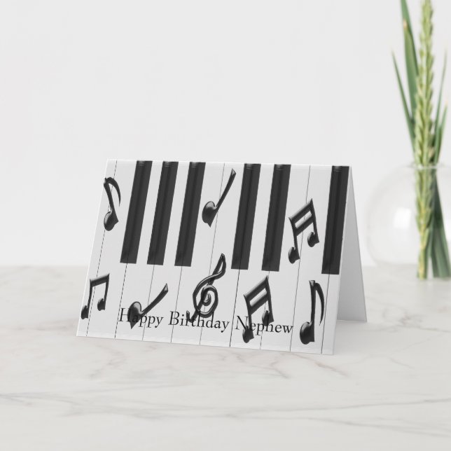 Carte Clavier de piano personnalisé Nephew Anniversaire (Devant)
