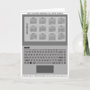 Carte Clavier d'ordinateur portable argenté Calendrier 2