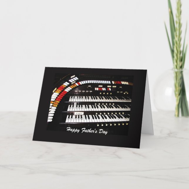 Carte Clavier d'orgue antique Bonne Fête des pères (Devant)