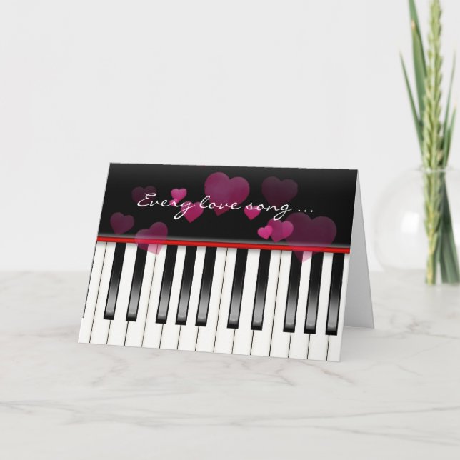 Carte Clavier pour piano Saint Valentin (Devant)