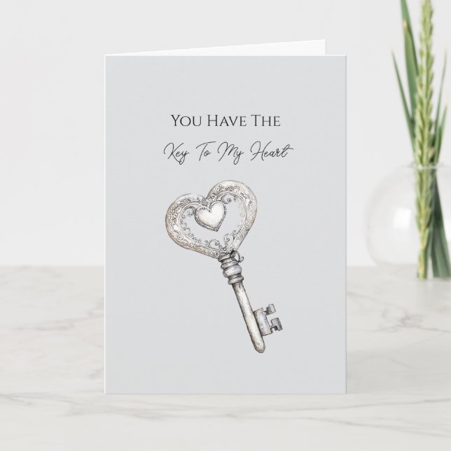 Carte Clé d'argent pour mon amour de cœur (Devant)