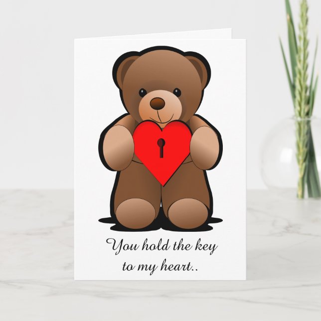 Carte Clé de mon coeur Teddy Bear Salutation (Devant)