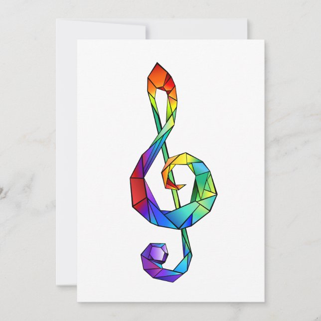 Carte Clé de musique arc-en-ciel (Devant)