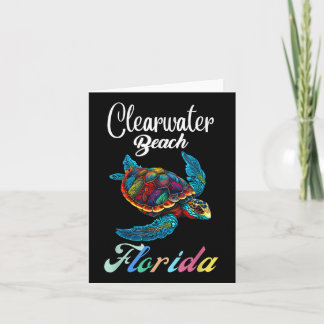 Carte Clearwater Beach Floride Tie Dye Famille de tortue