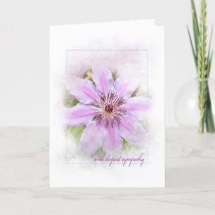 Carte clematis sympathie aux fleurs