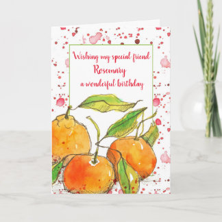 Carte Clementines Fruit Joyeux Ami Anniversaire Personna