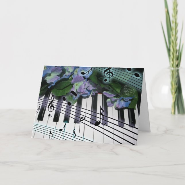 Carte Clés et fleurs de piano (Devant)