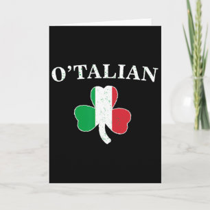 Carte Clic O'talian Shamrock Et Drapeau Italie Irlandais