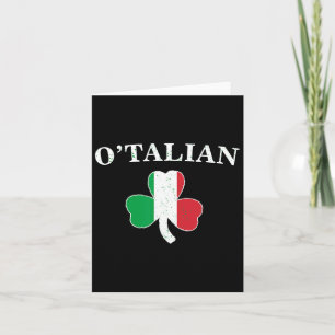Carte Clic O'talian Shamrock Et Drapeau Italie Irlandais