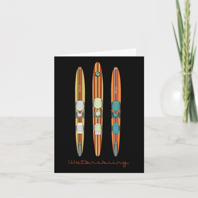 Carte Clic Skis d'eau Vintage (Devant)