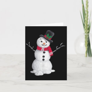 Carte Clic Snowman Top Hat Red Scarf Noël