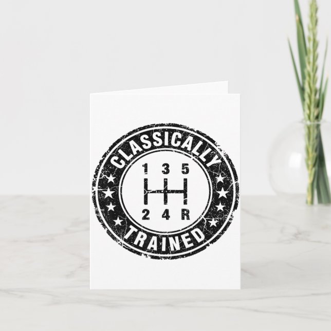 Carte Clically Trained Car Guy Manual Transmission Stick (Devant)