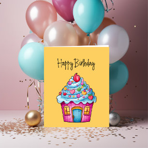 Carte Client Joyeux Anniversaire Cupcake House