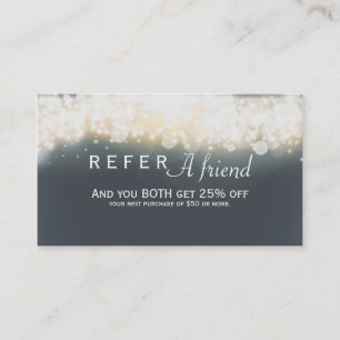 Carte cliente de parrainage Grey Sparkle Light Bla