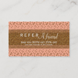 Carte cliente de parrainage Peachy Pink & Gold Con