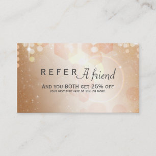 Carte cliente de parrainage Tan Coral & Cream Glam