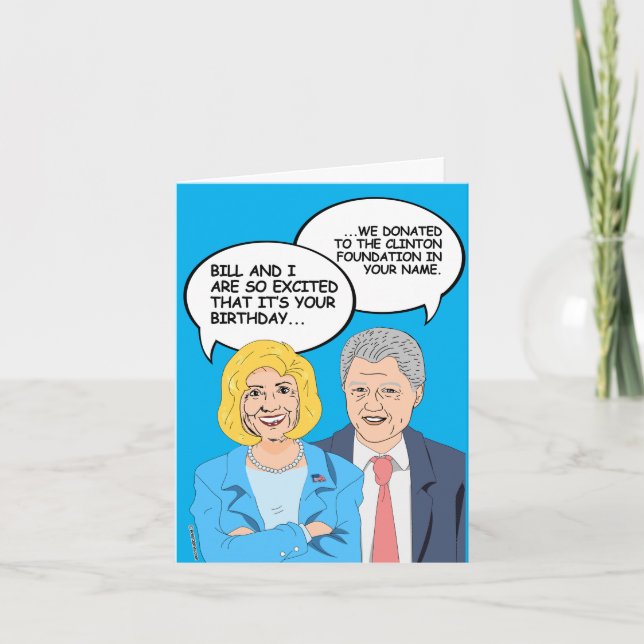 Carte Clinton Birthday Card - Nous avons fait un don à C (Devant)