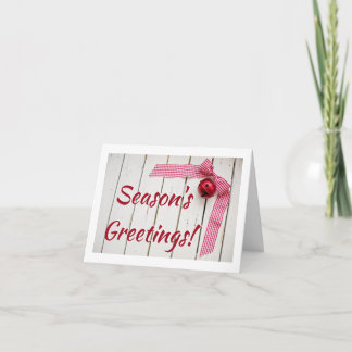 Carte Cloche Rouge Et À damiers Rouge En Bois Noël