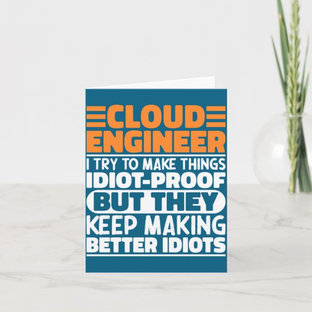Carte Cloud Engineer I Try To Make Things Funny Sayings  (Devant)