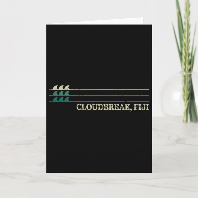 Carte Cloudbreak Fiji Break Surfing Vague Rétro  (Devant)