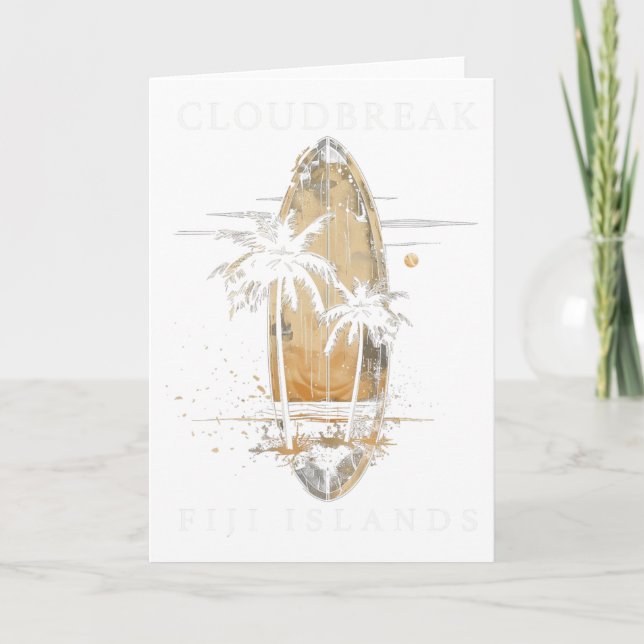 Carte Cloudbreak Îles Fidji Surf Vintage Surfing Surfe (Devant)