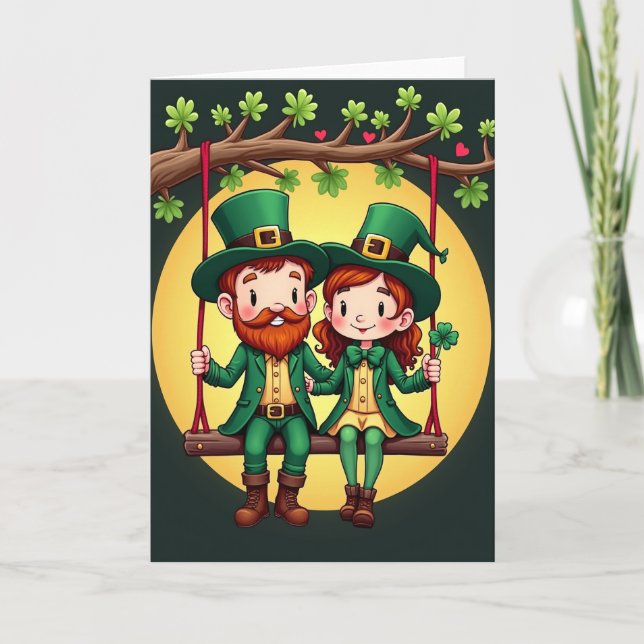 Carte Clover Hearts Leprechaun Love Card (Devant)