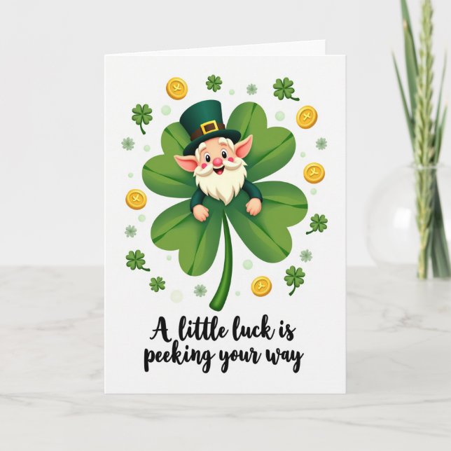 Carte Clover Leprechaun Luck Card (Devant)