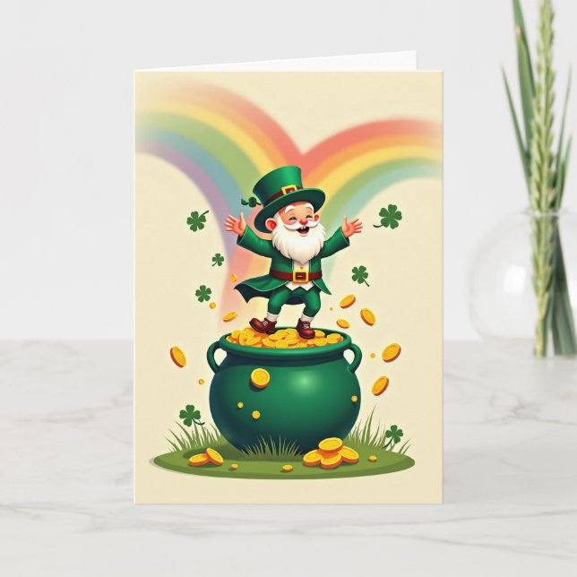Carte Clover Luck Leprechaun Scene Card (Devant)