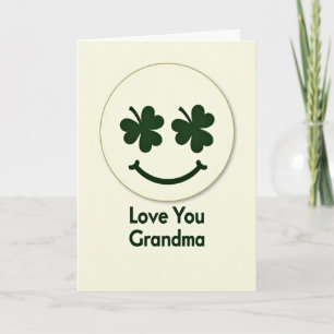 Carte Clover Verte pour Grand-mère Je t'aime