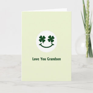 Carte Clover verte pour petit-fils Je t'aime