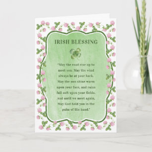 Carte Clover violet   Saint Patrick's Day Irish Blessing