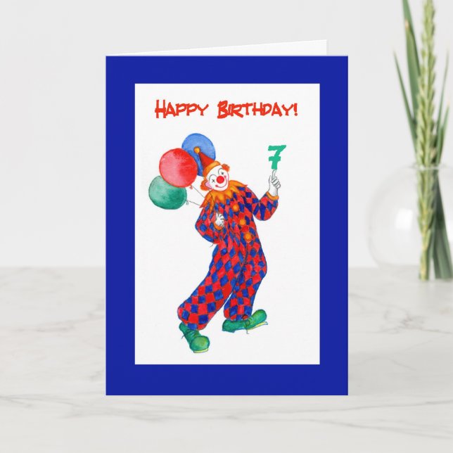 Carte Clown 7e anniversaire (Devant)