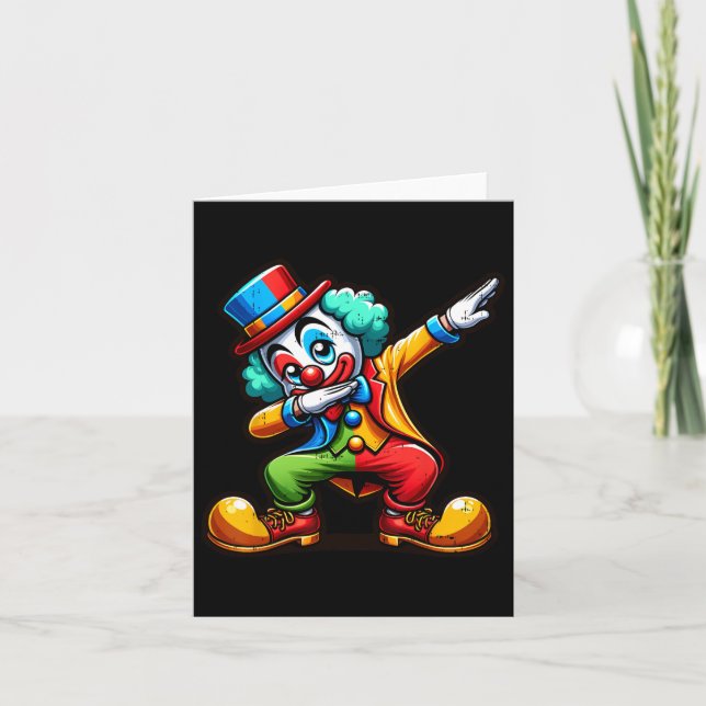 Carte Clown Dabbing Funny Dancing Dab Garçons Filles Enf (Devant)