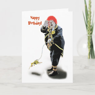 Carte Clown d'anniversaire (blanc)