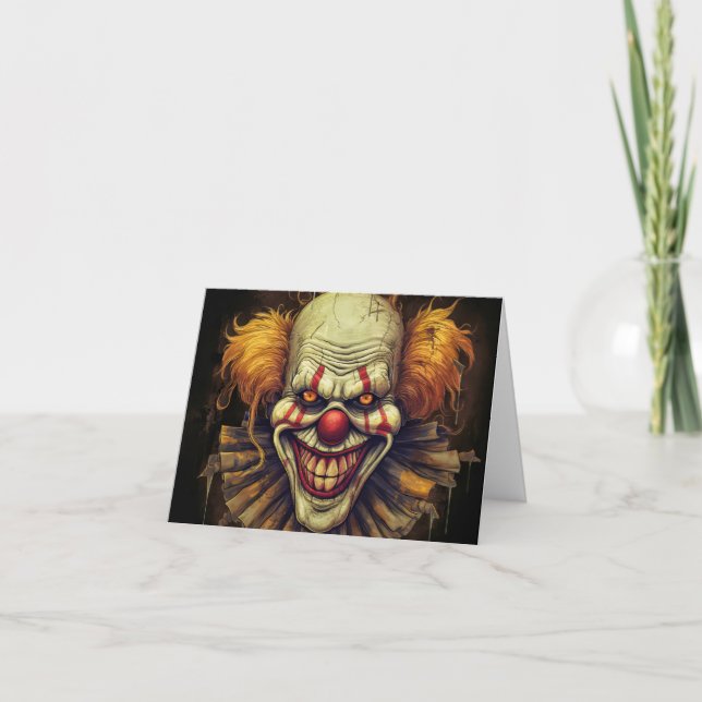 Carte Clown de carnaval de la maison de Funhouse Happy H (Devant)