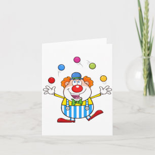 Carte Clown de cirque amusant jonglant avec des balles