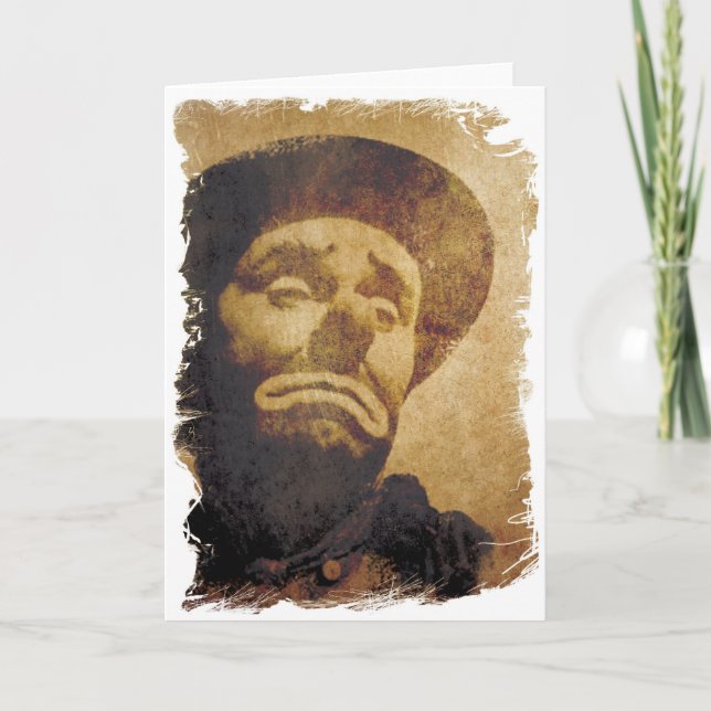 Carte Clown de cirque vintage triste (Devant)