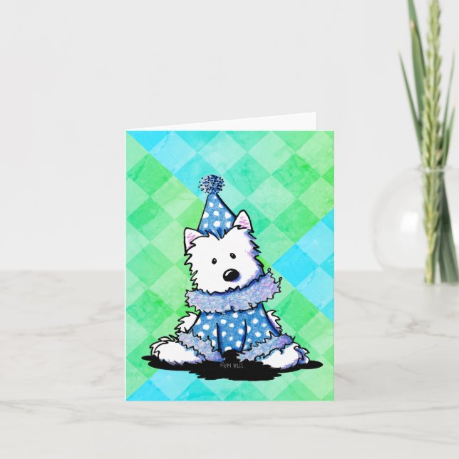 Carte Clown de cirque Westie blanc (Devant)