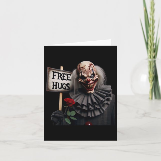 Carte Clown d'horreur Gratuit Hugs Valentine Halloween H (Devant)