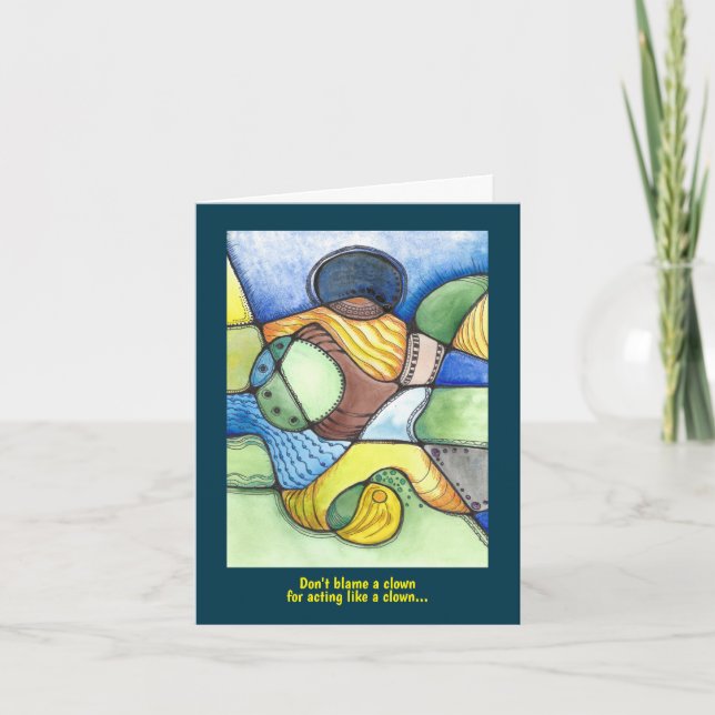 Carte Clown humoristique agissant comme un clown (Devant)