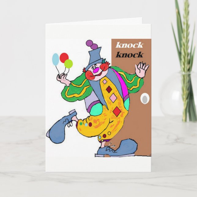 Carte Clown Knock Knock Anniversaire (Devant)