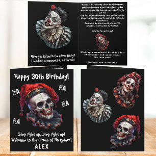 Carte Clowns de Cirque Évils Horribles et Drôles 30e Ann