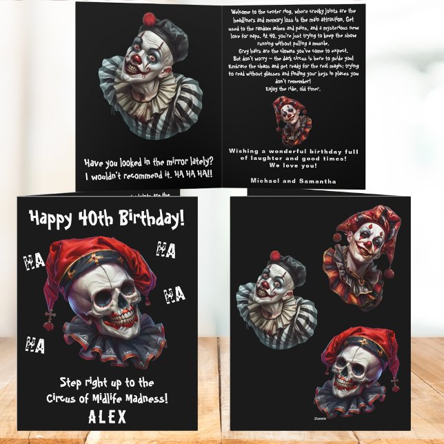Carte Clowns de Cirque Évils Horribles et Drôles 40e Ann (Créateur téléchargé)