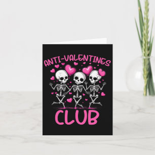 Carte Club Anti-Saint-Valentin Squelettes drôles dansant