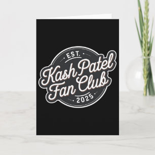 Carte Club de fans de Kash Patel Ét. 2025 Logo Vintage T