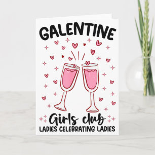 Carte Club de filles de Galentine Mesdames célébrant les